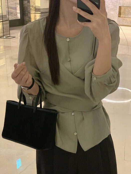 Crossfit Belt - Chic Cross-Belted Layered Shirt Top Elegant