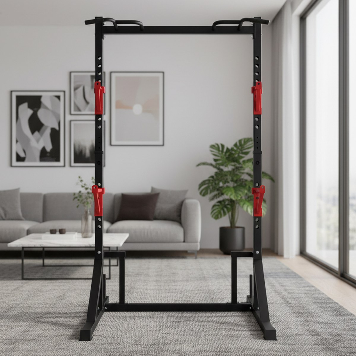 Adjustable Power Rack with Pul - đánh giá và giá Pull Up Bar