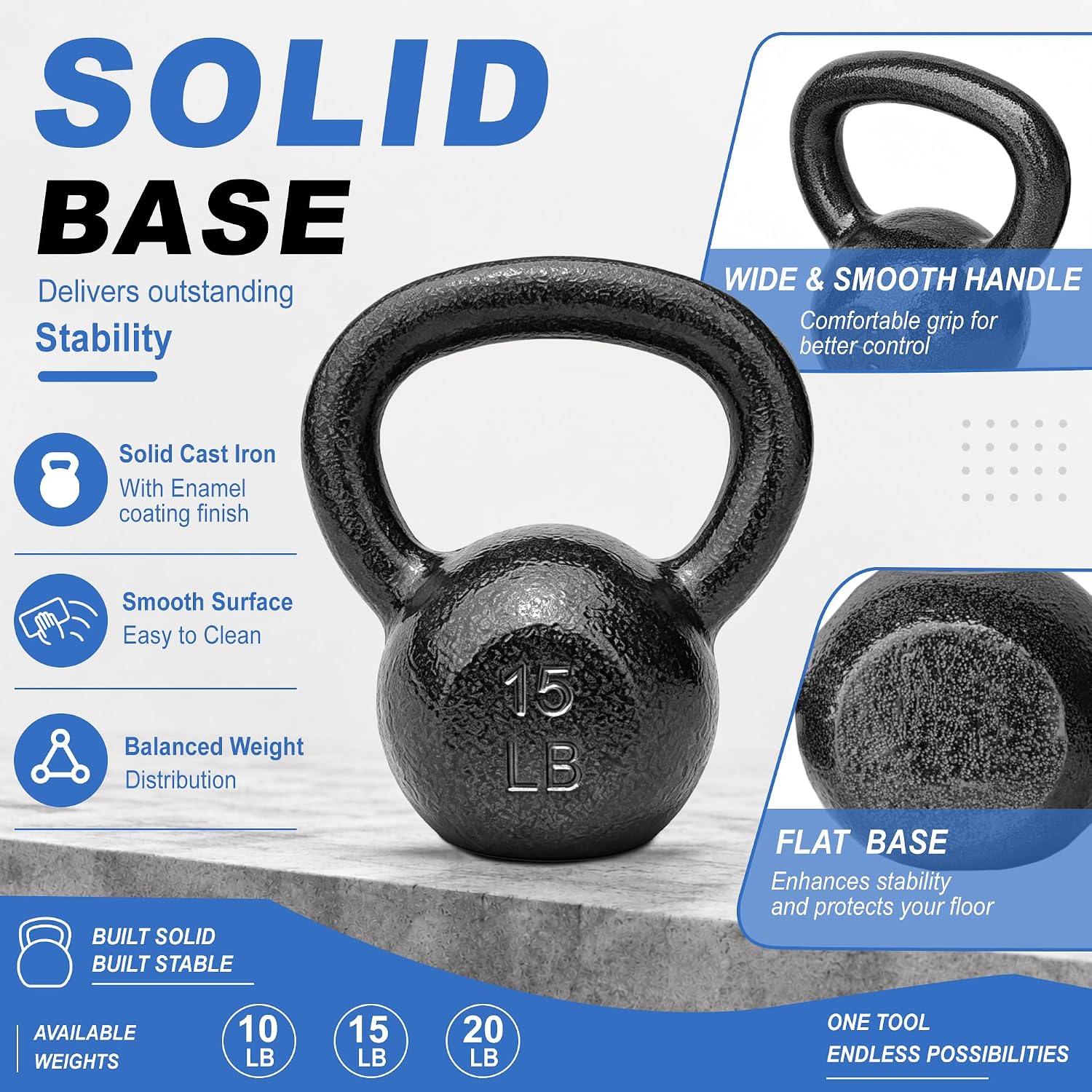 Cast Iron Kettlebells 5-50 LB  - đánh giá và giá Kettlebell